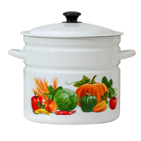 סיר אמייל 10 ליטר לבן דלעת