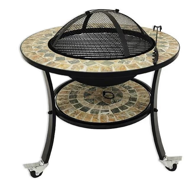 מנגל שולחני עגול משולב פסיפס