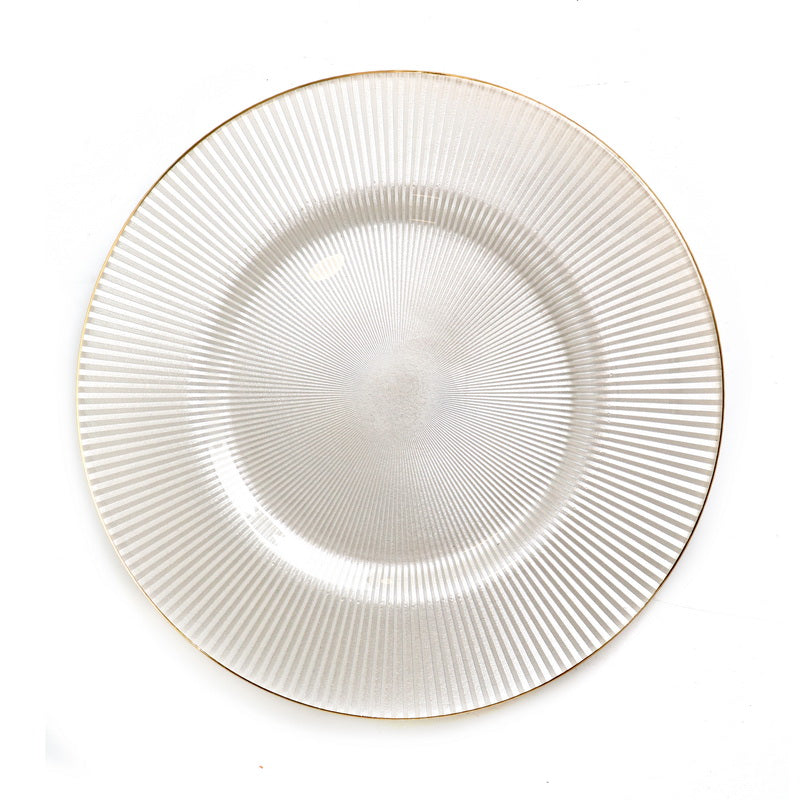 Пара стеклянных тарелок Hilary впечатляющем дизайне, диаметром 33 см