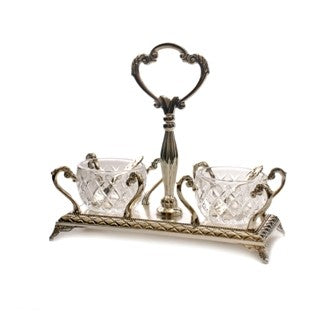 Стеклянные солонки с подставкой