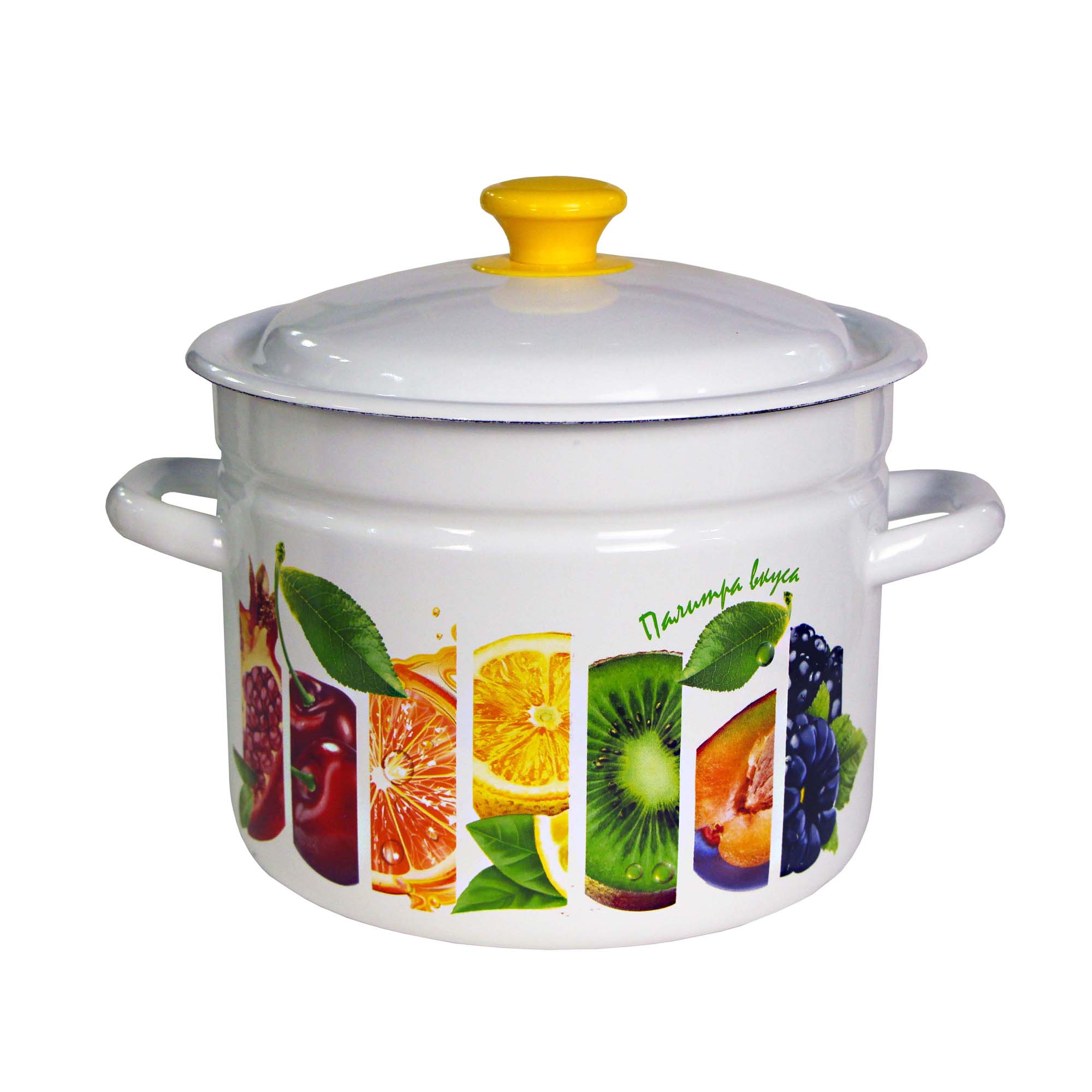 סיר אמייל 7 ליטר לבן פירות