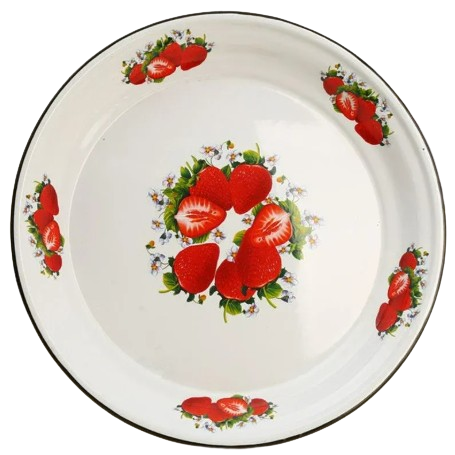 Поднос круглый-казахский  2л (белая) С декором