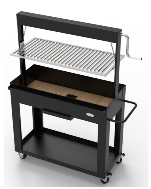 Профессиональный гриль с подъемным устройством и камнями.