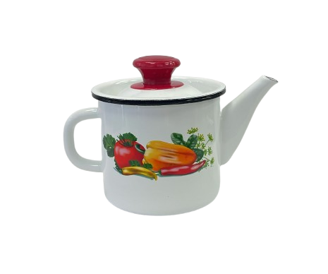 Чайник 1л (белый) С декором