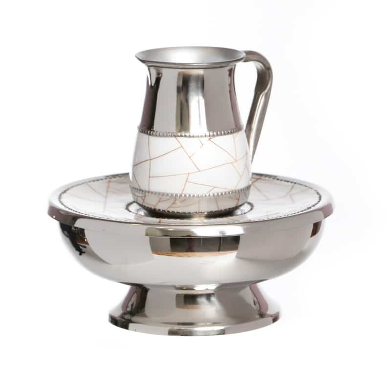 Инструмент для последних вод в геометрическом декоре белого/золотого цвета