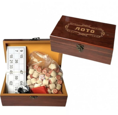 Игра Лото в резной деревянной коробке