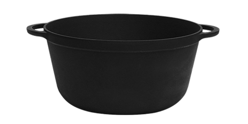 Кастрюля чугунная без крышки (d=300 мм, h=140мм, V=8л)