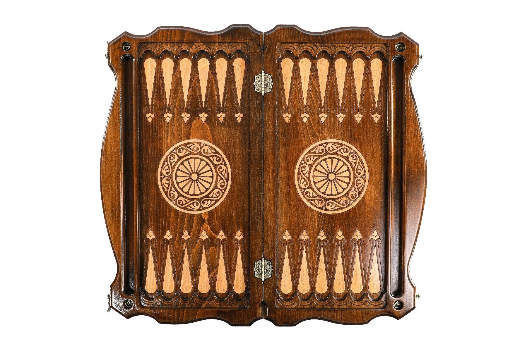 שש בש יוקרתי עץ מלא חקוק נצח