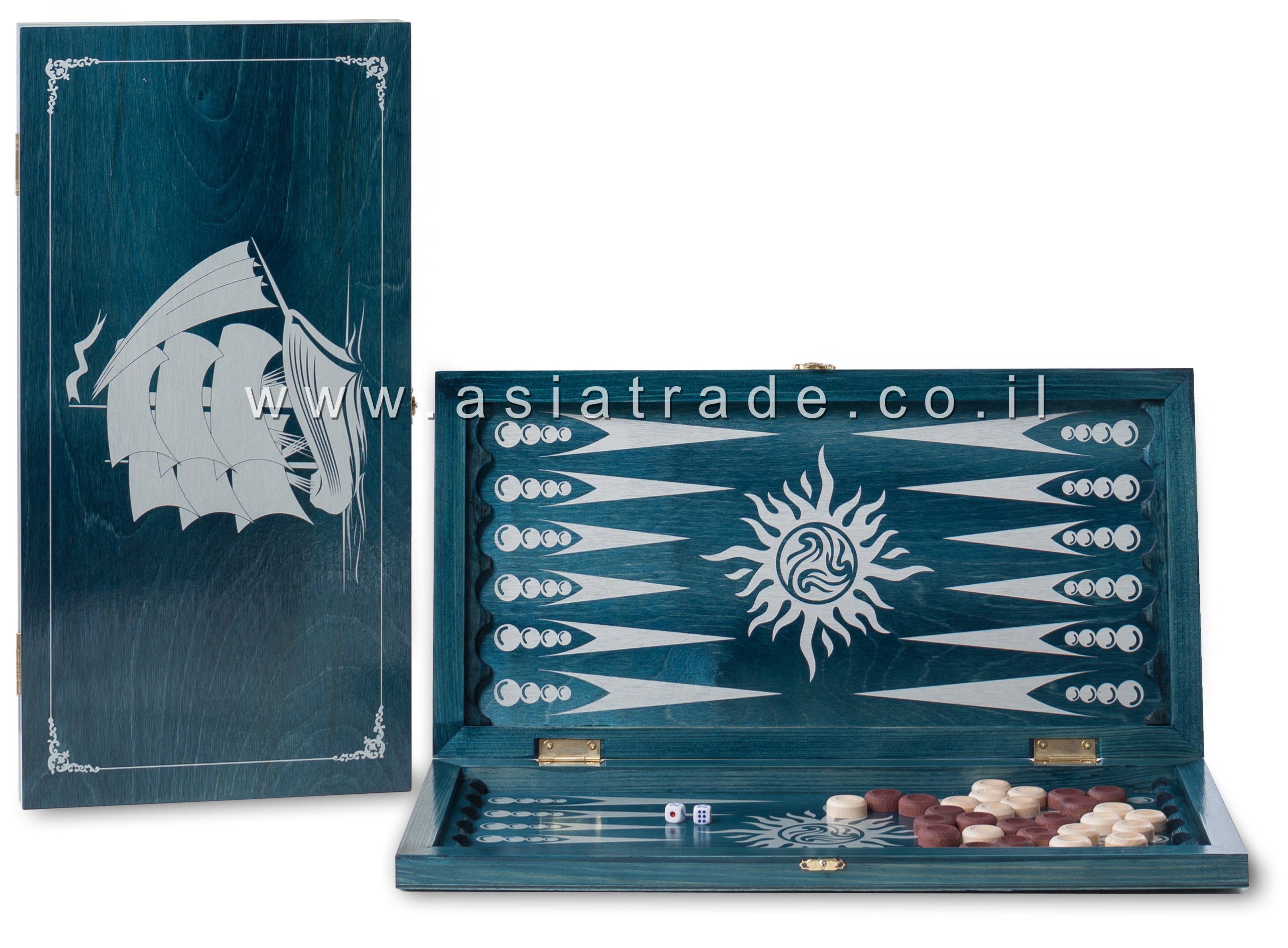 Нарды деревянные "серебряный корабль"