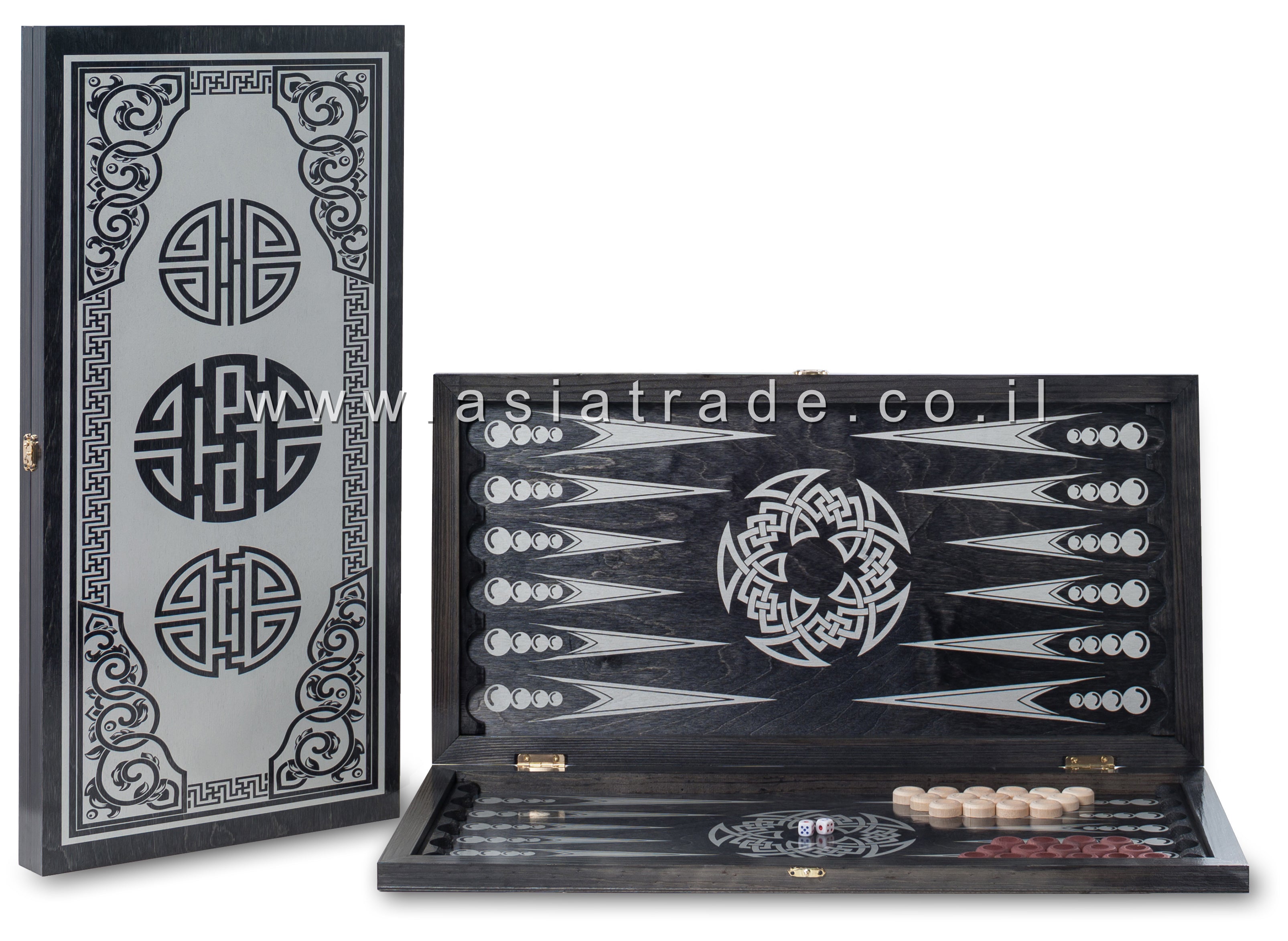 Шесть в шесть большой "китайский узор" - черный