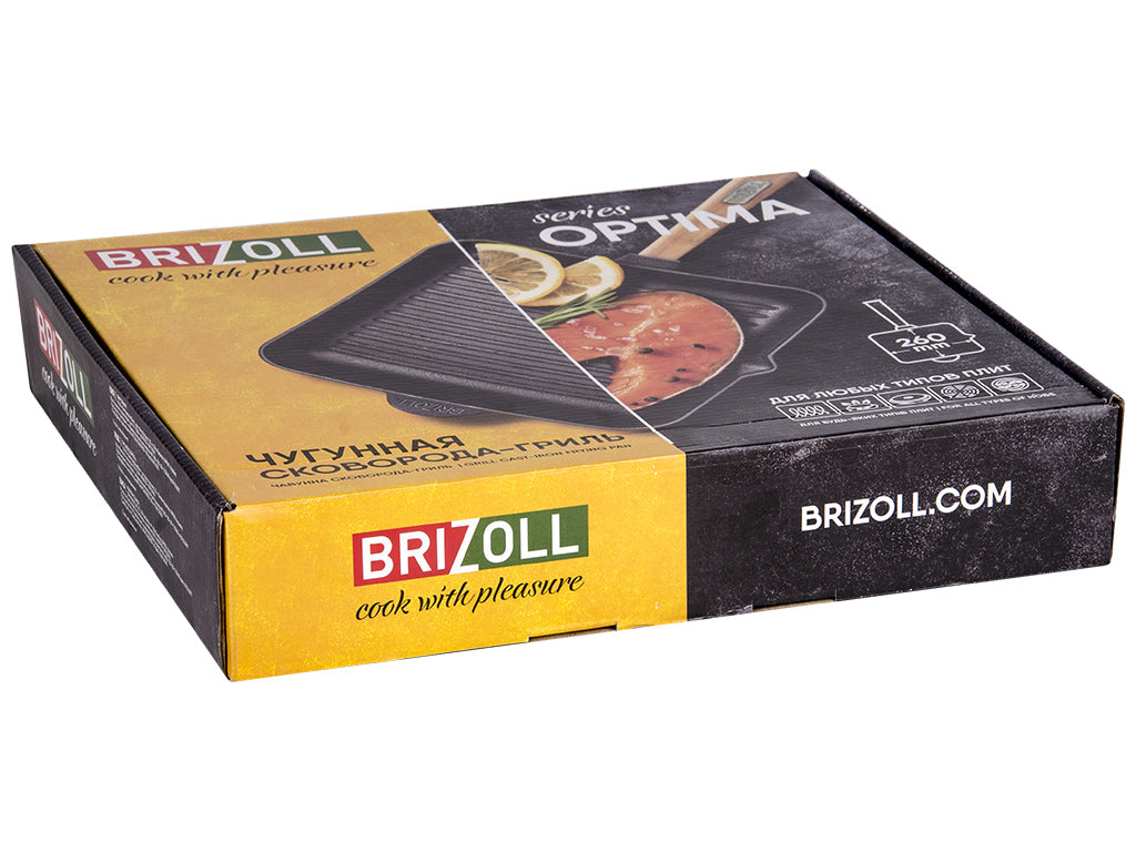 Сковорода-гриль 26 см чугунная BRIZOLL