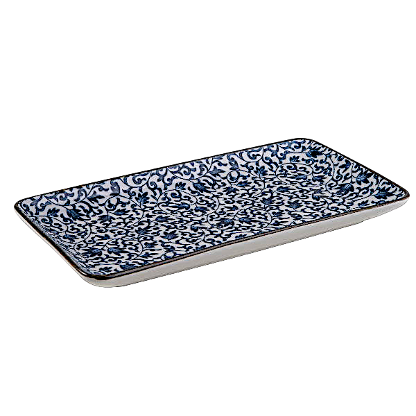 צלחת הגשה מלבנית 12X22 מייסן פרחי יפן ARCOSTEEL