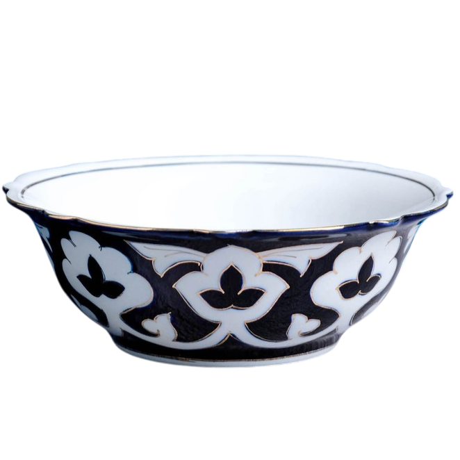 Миска для супа модель RIF украшенная Pachta Gul синяя