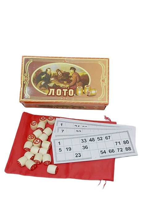 משחק בינגו רוסי קופסת קרטון- צהוב