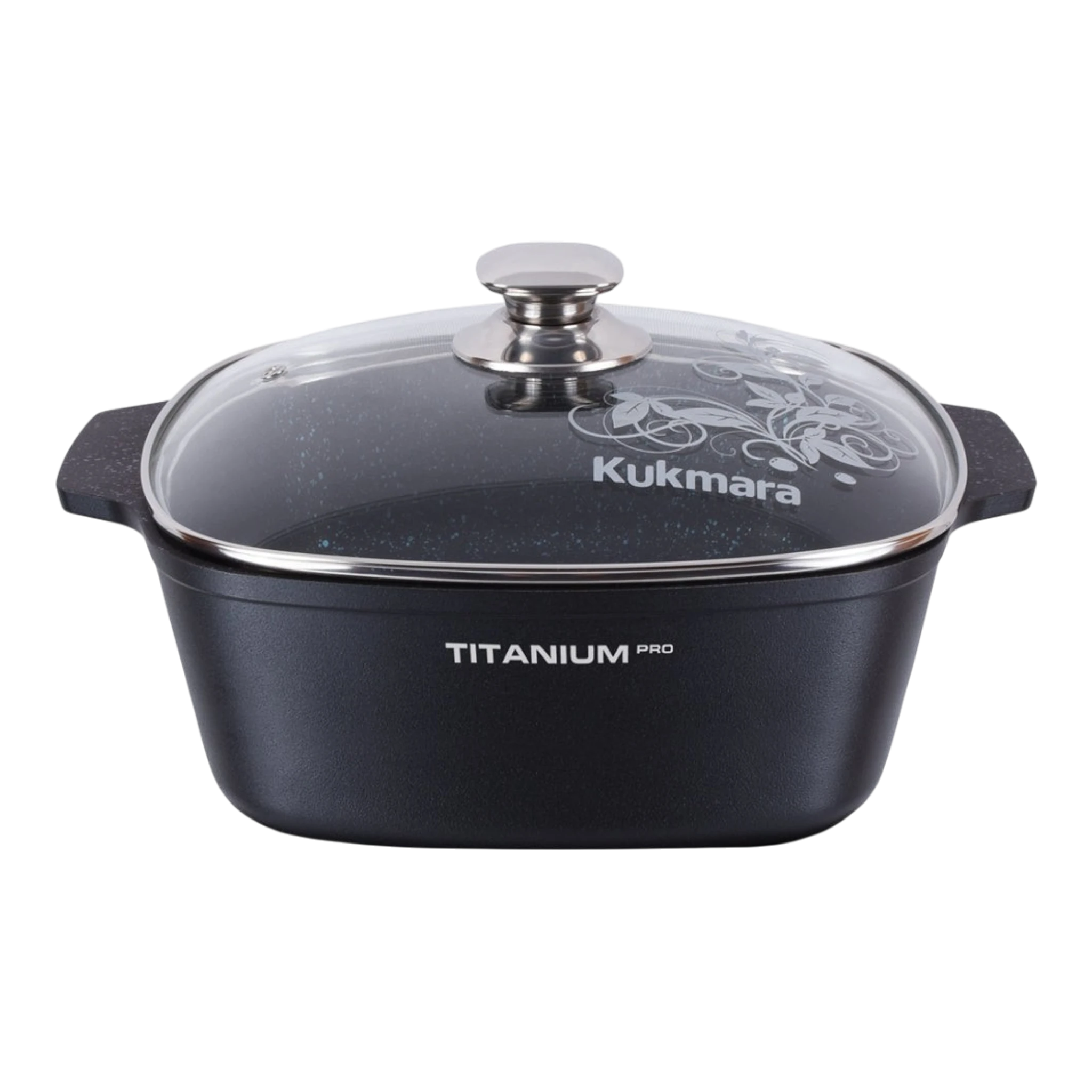 Квадратная сотейник 5.5 литров "Titanium pro" - черный