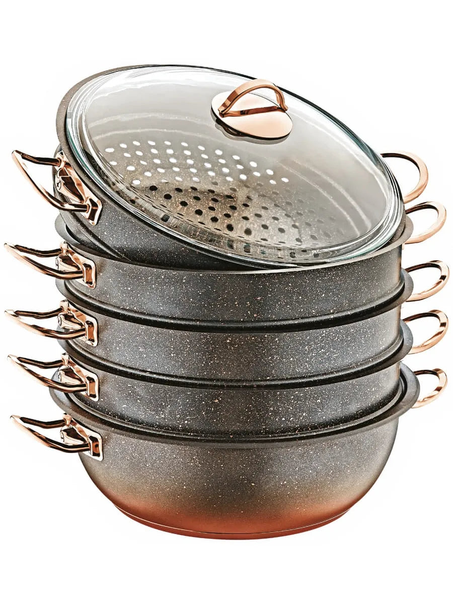 Мантоварка пароварка 32 см бронзовая GRANIT – подходит для индукции