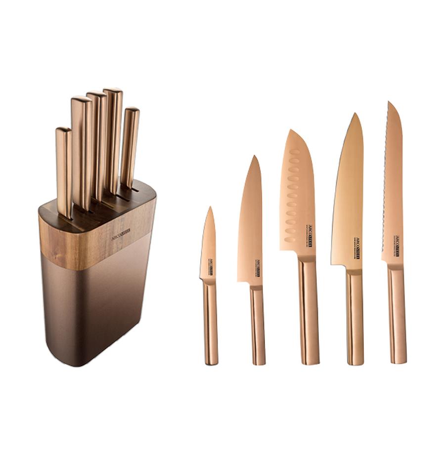 סט סכינים מקצועי 5 חלקים עם מעמד – ARCOSTEEL TANTO