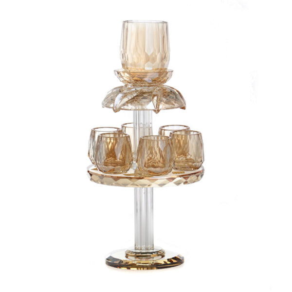 Кристальный делитель вина янтарный прозрачный и золотой