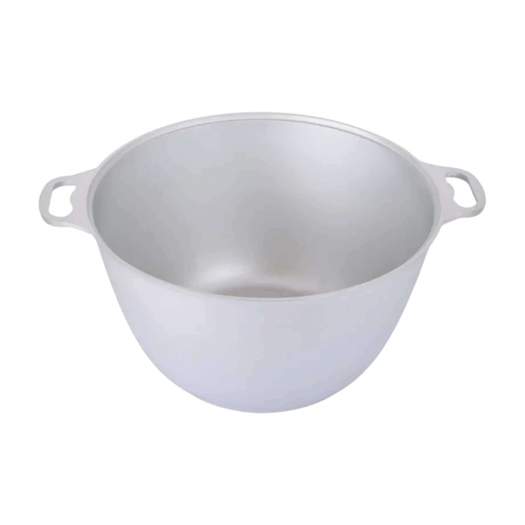 Asia Trade 30-liter large silver aluminum cauldron pot with side handles for professional cooking
