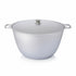 Asia Trade 30-liter large silver aluminum cooking pot with lid and side handles for professional kitchen use