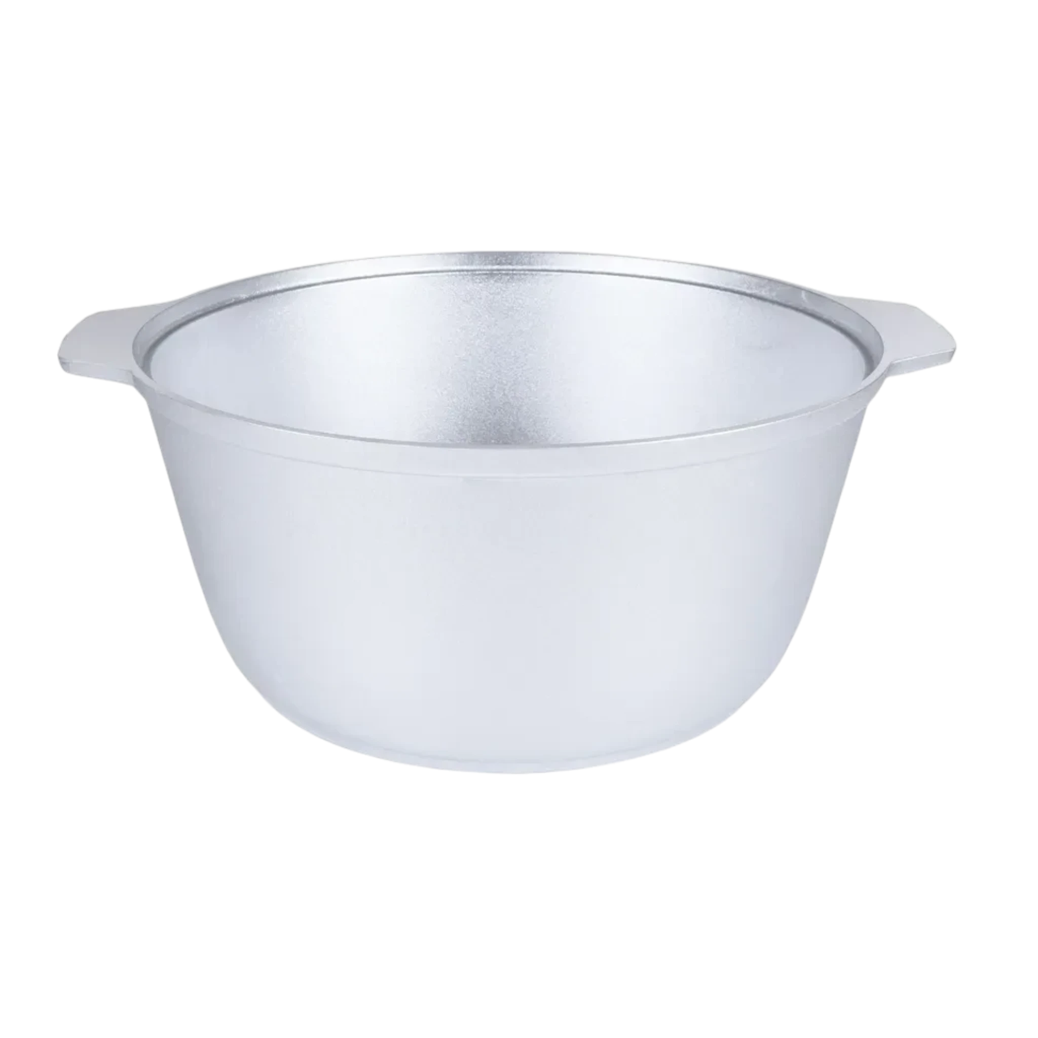 Asia Trade 5-liter cast aluminum cooking pot with a rounded base and integrated side handles