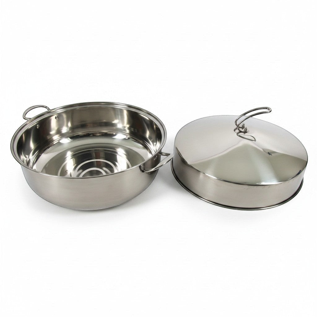 Asia Trade 52cm industrial stainless steel steamer pot with lid for dumplings and mantou