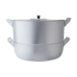 Asia Trade 15-liter aluminum Manti Kazan steamer pot with multiple tiers for traditional dumpling cooking.