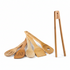 Asia Trade ARCOSTEEL bamboo kitchen utensil set including slotted spoons, spatula, and tongs on a white background