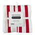 Asia Trade set of two red and white striped 100% cotton ARCOSTEEL kitchen towels with a textured waffle weave.
