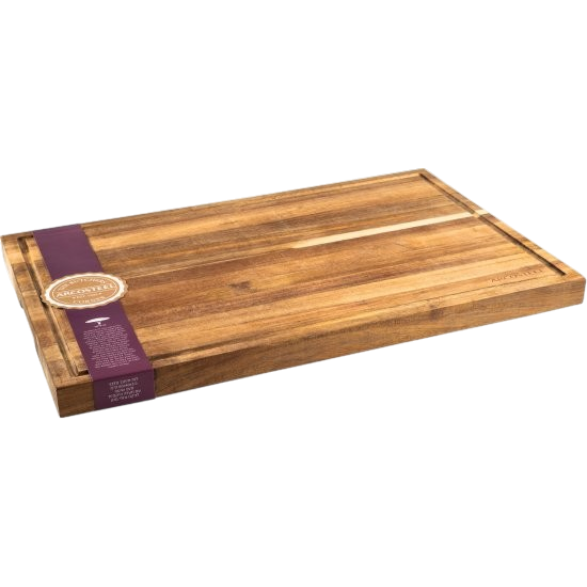 Asia Trade ARCOSTEEL large rectangular wooden cutting and serving board with juice groove