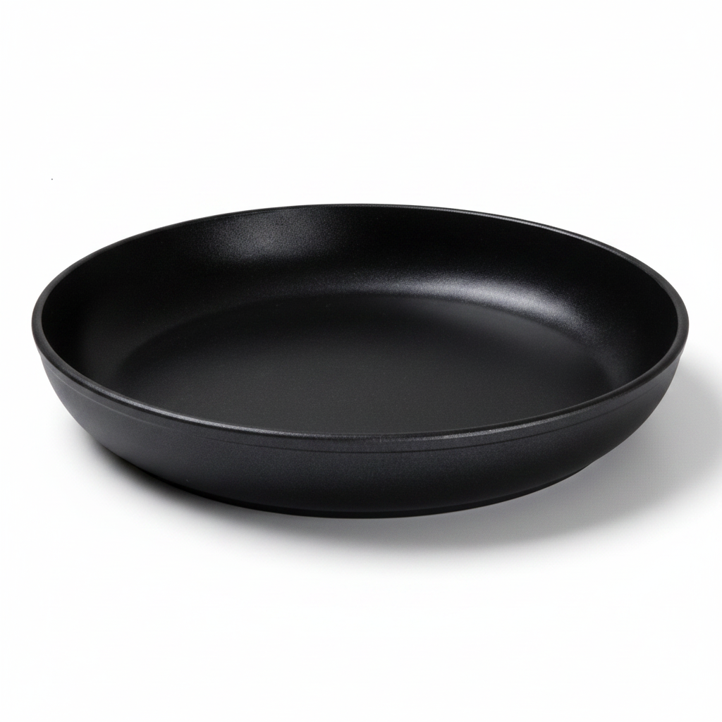 Asia Trade 26cm round non-stick frying pan in black, designed for healthy cooking with minimal oil.