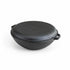 Asia Trade BRIZOLL 8-liter cast iron kazan wok with a matching cast iron skillet lid on a white background