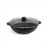 Asia Trade BRIZOLL cast iron kazan wok with a glass lid, 3.7L capacity, suitable for all stovetops.