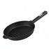 Asia Trade BRIZZOL cast iron grill pan with a wooden handle, 26cm diameter, suitable for induction and open fire.