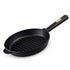 Asia Trade BRIZZOL cast iron grill pan with ridges and a black handle, 26cm diameter, suitable for all stovetops.