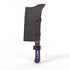 Asia Trade traditional butcher cleaver with a purple wooden handle and a textured protective leather sheath
