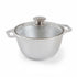 Asia Trade 1-liter cast aluminum cooking pot with glass lid and integrated handles for even heat distribution
