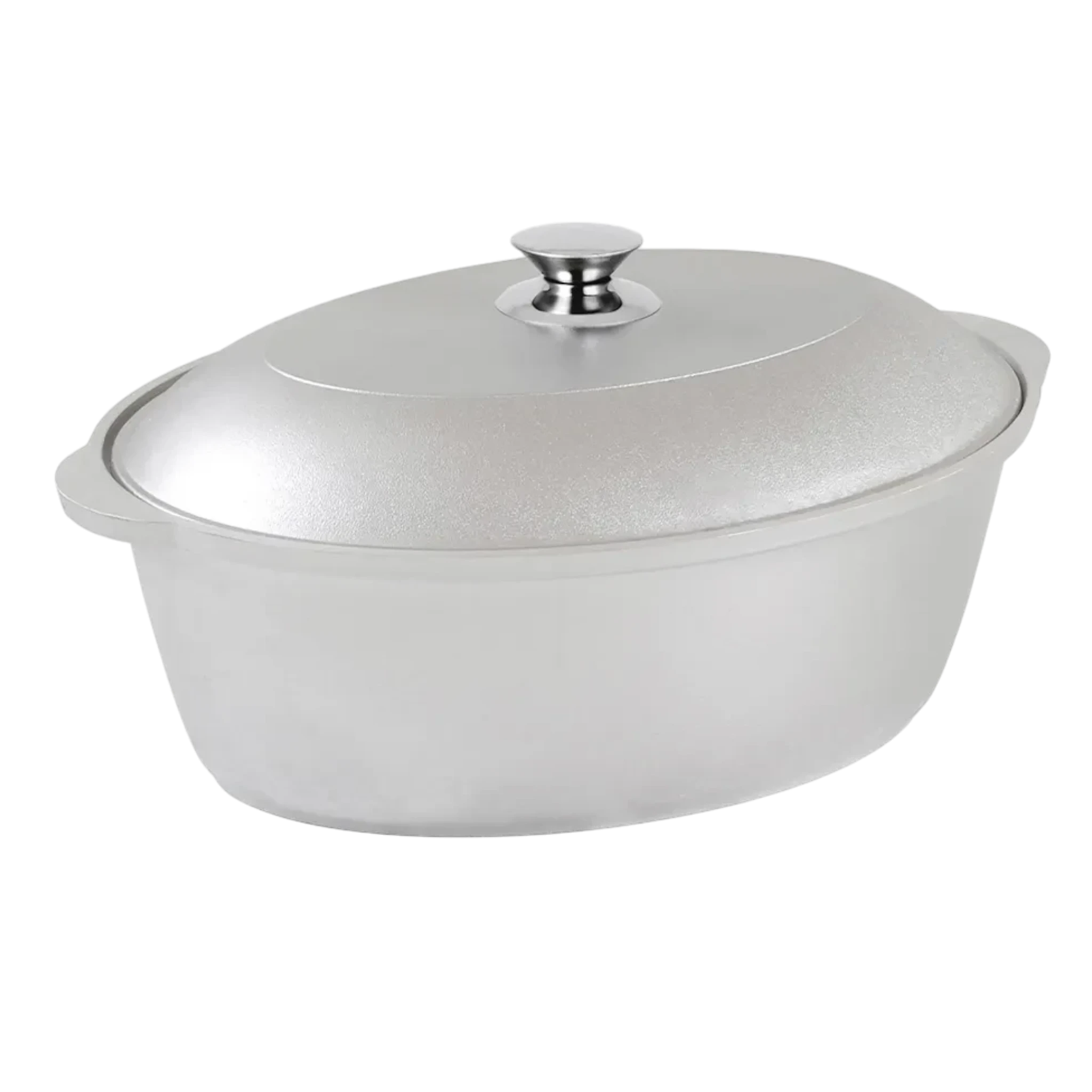 Asia Trade 4-liter oval cast aluminum roaster pot with matching lid for even heat distribution