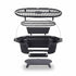 Asia Trade cast iron hibachi tabletop grill disassembled with top and bottom grates and air vent base