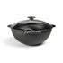 Asia Trade 6-liter cast iron kazan pot with enamel coating and glass lid for even cooking on all stovetops