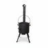 Asia Trade cast iron outdoor cooking stove with chimney and 15L kazan pot for camping and open-fire cooking