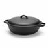 Asia Trade 30cm black cast iron saute pan with two handles and a matching lid, suitable for oven and grill use.