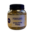 Asia Trade chamomile herbal tea in a clear plastic jar with a black lid, featuring floral label design.