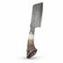 Asia Trade traditional CHUST butcher cleaver with a steel blade featuring intricate engravings and an antler handle.