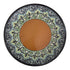 Asia Trade 32cm decorative ceramic plate featuring a brown center and intricate black, green, and white floral patterns.