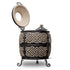 Asia Trade Exclusive insulated tandoor oven with ornate black and cream ceramic patterns and a 3-in-1 lid system.