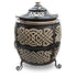 Asia Trade Exclusive insulated tandoor oven with black ceramic body, intricate decorative patterns, and lid.