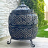 Asia Trade Exclusive insulated tandoor oven with ornate black and bronze Celtic-style metalwork and lid.