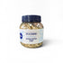 Asia Trade FLORIS dried jasmine flower herbal tea in a clear plastic jar with a blue lid