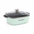 Asia Trade Titanium Pro 5L square green aluminum saute pot with non-stick coating and glass lid